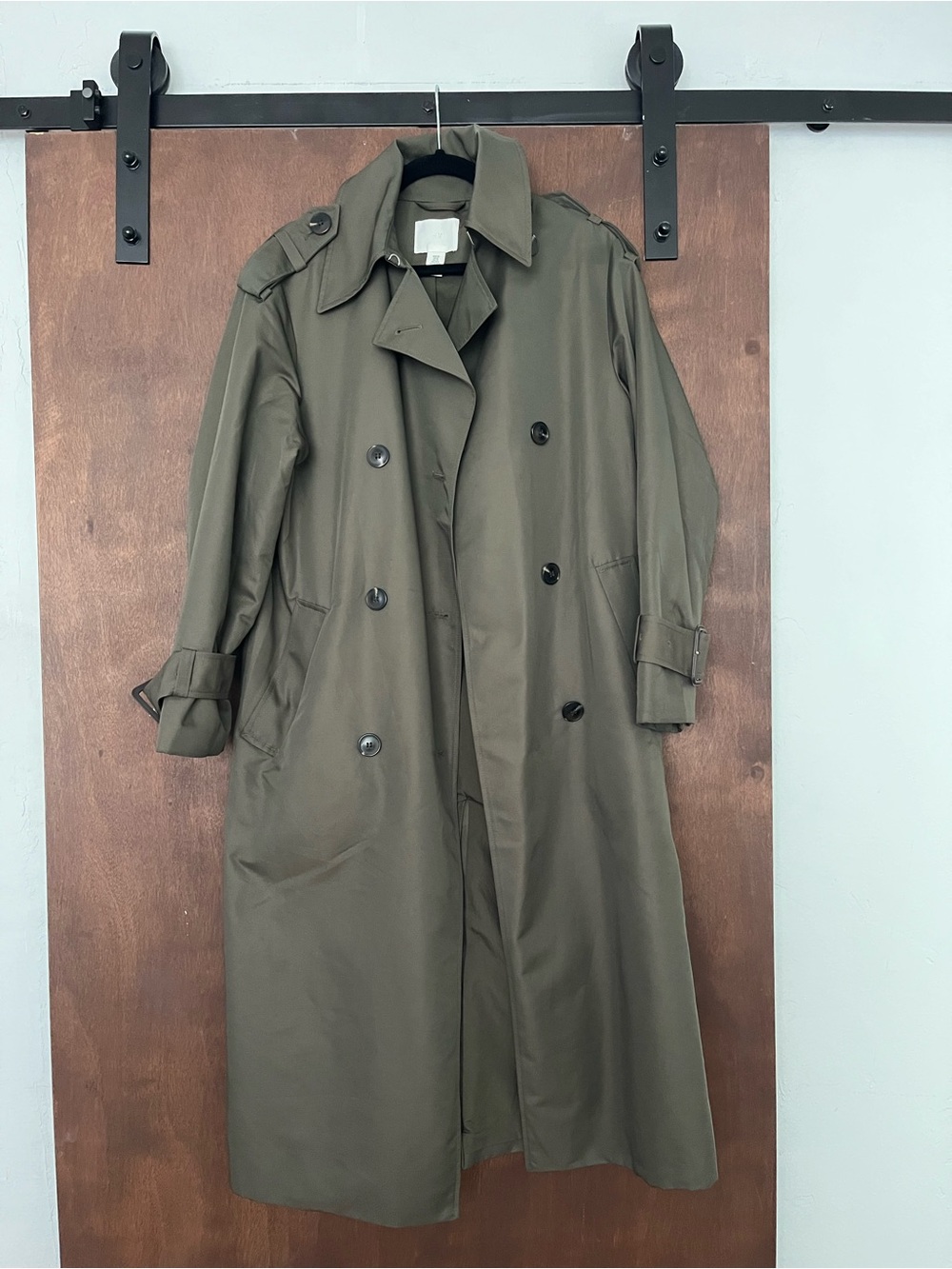 Classic Olive Trench Coat - Woman’s Double-Breasted Coat